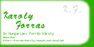karoly forras business card