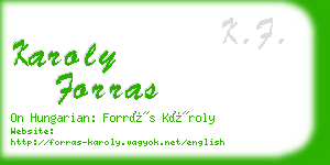 karoly forras business card